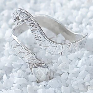 Silver Snake Charm Ring