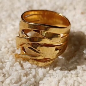 Ring Plate Gold Dance of Golden Lines.